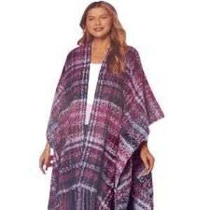 Woolrich Women's Ultra Soft & Cozy Brushed Woven Blanket Wrap Becca OSFM NEW